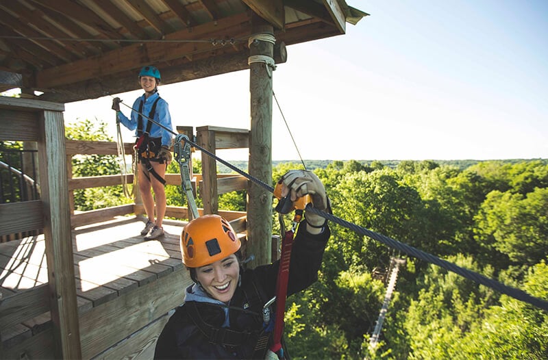Zipper leaves the tower on the kerfoot canopy tour